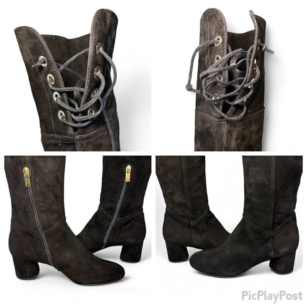 AGL Scarlet Over-The-Knee Suede Leather Boot, EU 38, Black NEW IN BOX - Picture 13 of 16